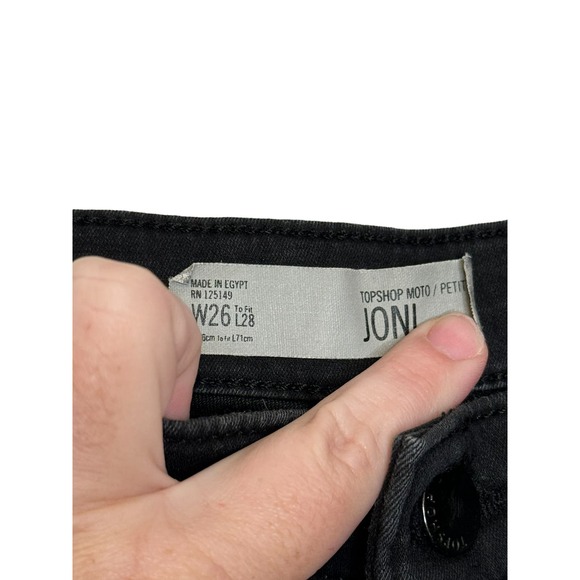Topshop Moto Joni Womens Jeans Petite Mid-Rise Slim Fit Skinny Denim Black 26‎ - Picture 5 of 11
